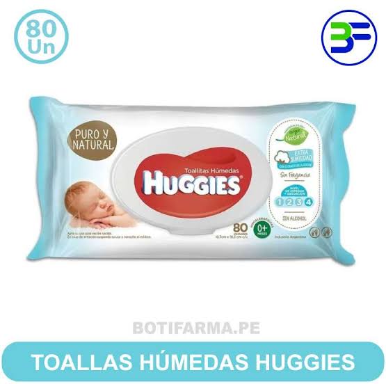 HUGGIES TOALLAS HUMEDAS PURO Y NATURAL x80unid