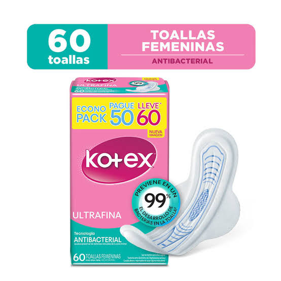 KOTEX TOALLA HIGIENICA ULTRA FINA x60unid