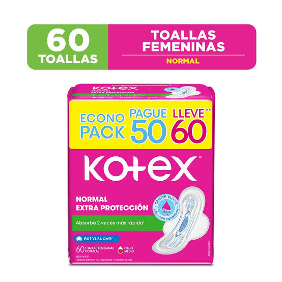 KOTEX TOALLA HIGIENICA NORMAL x60unid
