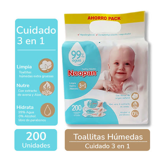 NEOPAN TOALLAS HUMEDAS x200unid